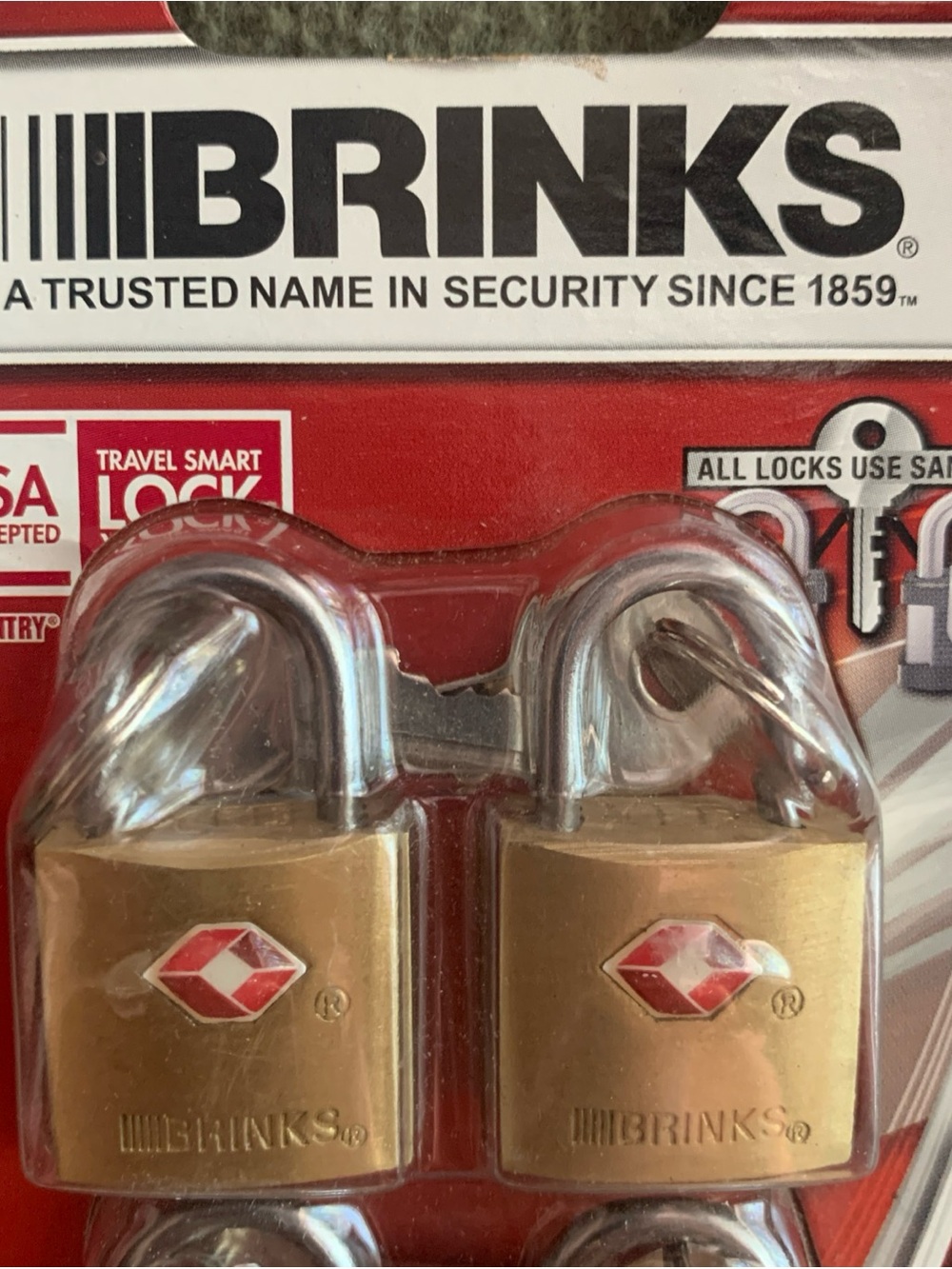 New Brinks TSA Accepted solid brass locks. Set of 4. 161-20471 - Picture 2 of 6